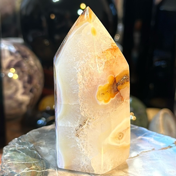 Carnelian Crystal Tower With Druzy! - Picture 3 of 13